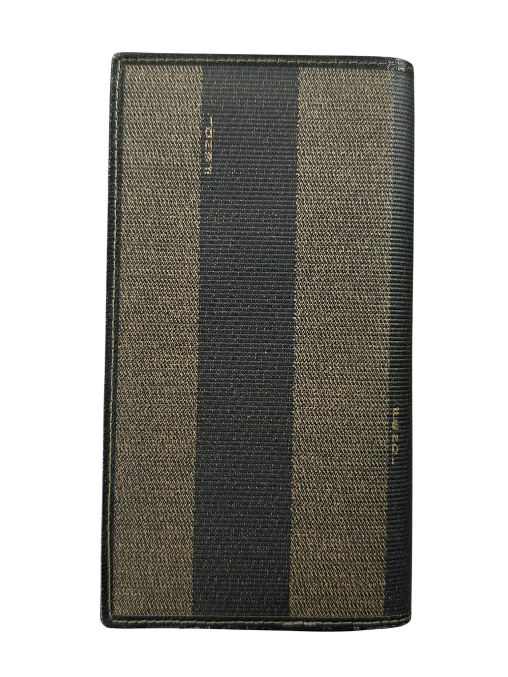 FENDI Pequin Black & Tan Leather Slim Long Bifold Wallet - Picture 6 of 13